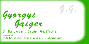gyorgyi gaiger business card